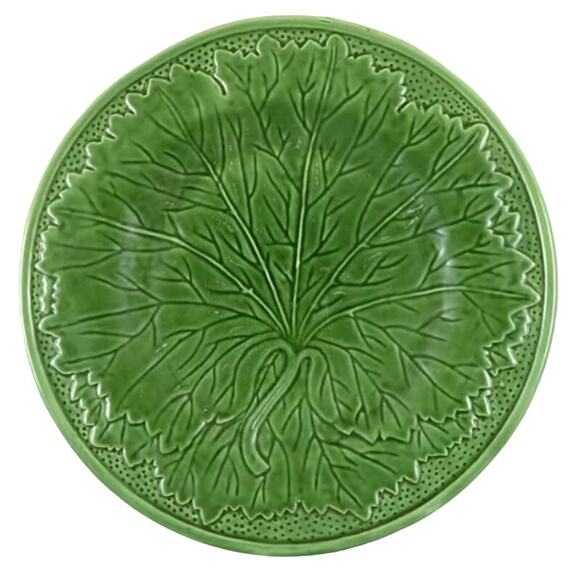 Green Majolica Two’s Company Dinner Plate Large Leaf Vintage - Picture 1 of 6